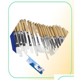 Painting Supplies Chip Paint Brushes Set Professional Synthetic Short Handle W Brush Case Art Watercolor Oil Brush6868626 Drop Deliver Otvei