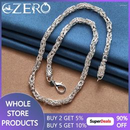 Chains ALIZERO 925 Sterling Silver 20 Inch Necklaces 5mm Faucet Chain Necklace For Men Women Fashion Wedding Engagement Party Jewellery