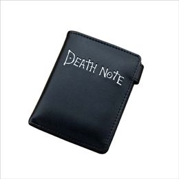 Anime Death Note Simple and Cool Black PU Purse Penny Wallet with Button 232Q