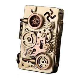 Wholesale Mechanical Gear Linked Punk Style Kerosene Lighter Personality Refitted Windproof Lighter