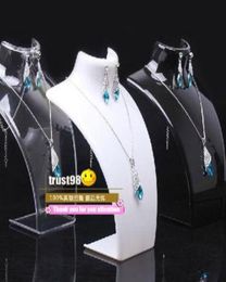 Earring Necklace Jewelry Set Neck Model cheap Resin Acrylic Jewelry stand Mannequin Have 3 color bracelets Pendant Display Holder6790991