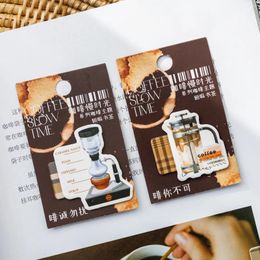 Pc Coffee Slow Time Series Vintage Theme Special Shaped Magnetic Bookmark Creative DIY Journal Collage Decor Stationery