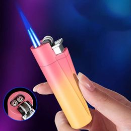 Hot Sale Double Flame Torch Lighter Refill Butane Gas Unfilled Windproof Pink Lighter For Women