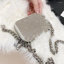 Bag High Sense Of Atmosphere Texture Shoulder 2024 Fashion Mini Bright Diamond Women Designer Chain Messenger