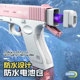 Sand Play Water Fun Full Automatic Gun Summer Toy Electric Glock Pistol Shooting Spray Games High-pressure Beach Toys For Kids Adults 240420 Q240408