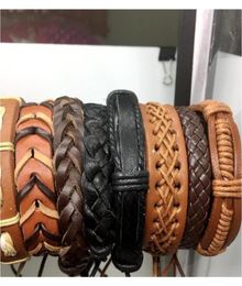 100pcs Mens Womens Vintage Genuine Leather Surfer Bracelet Cuff Wristband Fashion Jewellery Gift Bracelet Mixed Style wmtNCi luckyha7984381