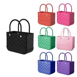 Storage Bags Waterproof Bogg Beach Bag Solid Punched Organizer Basket Summer Water Park Handbags Large Women's Stock Gifts bogg bag xl