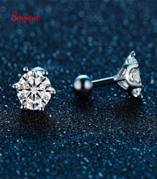 Stud Smyoue 022ct Thread Screw Studs Earrings for WomenColorless Test Passed Lab Created Diamond Earring S925 Silver 2211045008033