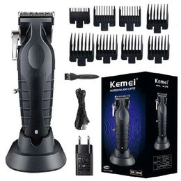 Kemei Mens Professional hair clipper Barber Electric Barber hair trimmer Adjustable cordless hair cutter Machine Rechargeable 240418