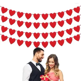 Party Decoration Felt Heart Banner Garland For Valentine's Day Mantel Decor Hang Decorations Shape Valentine