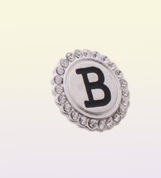 26 English letter 003 Crystal 3D 18mm 20mm Metal Snap Button For Bracelet Necklace Interchangeable Jewelry Women Accessorie Findin9565651