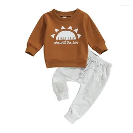 Clothing Sets Toddler Baby Boy Outfits Casual Letter Print Long Sleeve Pullover Tops Sweatshirt Pants Set Fall Winter Clothes