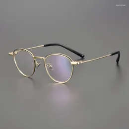 Sunglasses Frames Japanese Titanium Retro Round Glasses Frame For Men Women Vintage Optical Myopia Eyeglasses Classic Eyewear