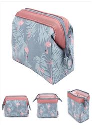 Flamingo Travel Cosmetic Bag Brush Bag Fashion Cute Womens Jewellery Storage Belt Zipper Electronic Accessories Portable Cube Wallet6659297