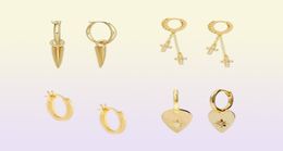 CANNER Real 925 Sterling Silver 18k Gold Plated CZ Zircon Hoop Earrings For Women Piercing Earring Ear Buckle Jewellery Pendientes628969797