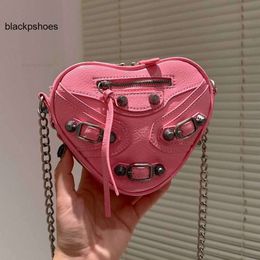 Balencig Balencaiiga Flap Men Barbie Bag XS heart bag Bags black silver Arena leather Shoulder handbags Leather shoulder Crossbody Luxury Designer purse QKL6