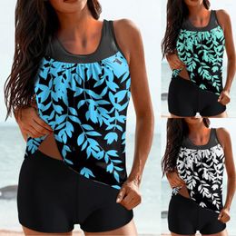 Women's Swimwear Board Shorts Long Two Piece Swimsuits For Women Floral Printed Tank Top With Boyshorts Womens