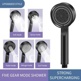 Bathroom Shower Heads Shower Head Water Saving 5 Mode Adjustable High Pressure Silver/Grey/Black Shower Head Massage Eco Shower Bathroom Accessories