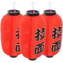 Table Lamps 3 Sets Japanese Ramen Decor Style Hanging Outdoor Noodles Restaurant Ornament Red Decors Sushi Party Favours