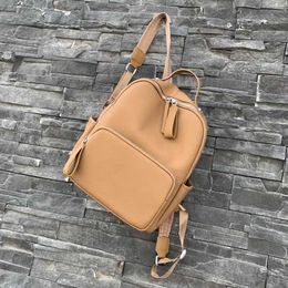 Top Layer Cowhide Backpack Women's Large Capacity Backpack Isn Style Scholar Backpack Travel Backpack 240515