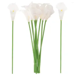 Decorative Flowers 12 Pcs Fake Simulation Artificial Household Festival Accessory Bouquet White Party Decorations Props Office