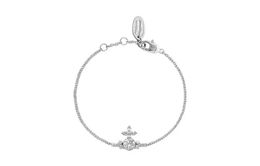 Designer New Westwood High end Full Diamond Saturn Bracelet Light Luxury Womens Fashion Collar Chain Necklace