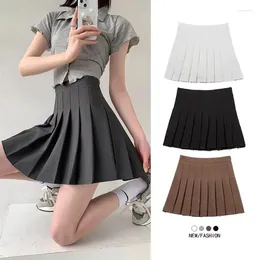 Skirts Lucyever Women Pleated Summer High Waist Zipper Jk Mini Girls Black White School Uniform Student A Line Skirt 2024