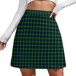 Skirts Blue Green Plaid Skirt Check Print Aesthetic Casual Female Retro Mini Graphic Skort Clothes Birthday Present