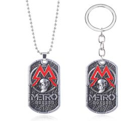 RJ Metro Exodus 2033 Skull Necklace Gothic Metal Dog Tag Pendant Cosplay Jewelry Accessories Halloween Gift1718100