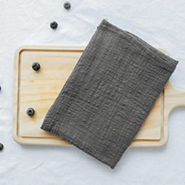 Table Cloth Eco-friendly Japanese Style Cotton Linen Decoration Kitchen Removable Reusable Solid Tea Towels Napkin Dishcloth Dessert