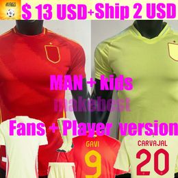 Spain PEDRI 2024 Soccer Jerseys 24 25 LAMINE YAMAL RODRIGO PINO MERINO SERGIO M.ASENSIO FERRAN Spanish Home away Men Kids kit Football Shirt Fan Player version