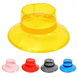 Berets 1Pc Fashion Personality All-Match Pvc Bucket Hat Women Summer Sun-Proof Plastic Waterproof Transparent Decorative