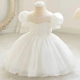 Christening dresses Newborn Baby Girl Princess Ball Dress Childrens Baptist Party First Birthday Wedding Bride Maid Vestidos 2023 New Q240507