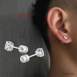 Stud 2023 NEW Fine Moissanite Mens Small Stainless Steel Earrings Fashion Stud Earrings for Women Men Pierced Jewellery