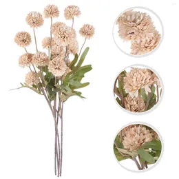 Decorative Flowers 4 Pcs Artificial Flower Decoration Roses Dandelion Lifelike Faux Dandelions Plant Plastic Fake Elegant Bride Ornaments