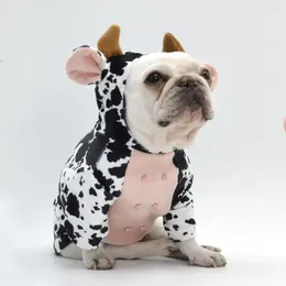 Dog Apparel Pet Hoodie Cows Cosplay Non-shrink Creative Cat Two-legged Hooded Costume For Theme Party