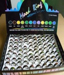 100pcs Epack Fashion Mood Ring Changing Colours Rings Size 16 17 18 19 20 Stainless Steel263Z3134211