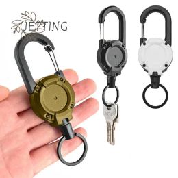 Accessories 1Pcs Antitheft Metal Easytopull Buckle Rope Elastic Keychain Sporty Retractable Key Ring Anti Lost Yoyo Ski Pass ID Card