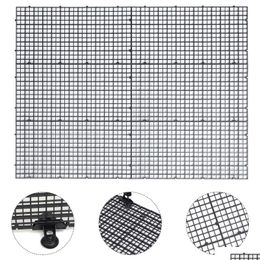 Other Aquarium Fish Parts Bottom Divider Isolate Board 16Pcs Tank Trays Grid Egg Crate Light Diffuser Partition Net Pane Black Dro Dhpa5