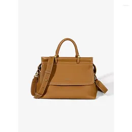 Totes 2024Fashion Trend Genuine Leather Women's Bag Niche High-end VersatileShoulder Handbag Western Style Exquisite Crossbody