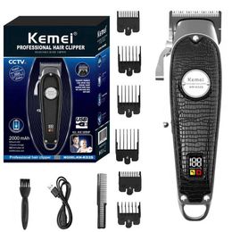 Electric Shavers Keme K52S Hairdressing Hair Trimmer Professional For Men Cordless Hair Clipper Electric Beard Trimmer Pro Haircut Machine T240507