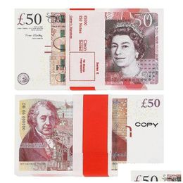 Other Festive Party Supplies Prop Money Toys Uk Euro Dollar Pounds Gbp British 10 20 50 Commemorative Fake Notes Toy For Kids Christma Ot8D7