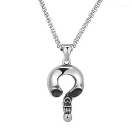 Pendant Necklaces Stainless Steel Necklace Personality Punk Style Question Mark Skull For Men Women Motorcycle Party Jewellery Gifts