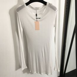 Luxury See Through Dress Women Long Sleeve Dresses Elegant White Summer T Shirt Dress