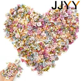 Decorative Flowers JJYY 50Pcs Mini Silk Flower Multicolor Daisy Head Artificial Garland DIY Accessories Home Wedding Decor