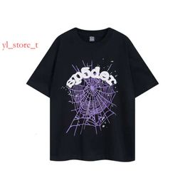 Women Summer Designer T-shirts Trendy Sp5de Spide Web 555555 Portrait Printed Short Sleeve T-shirt for Men and Women American High Street Half Sleeves 4473