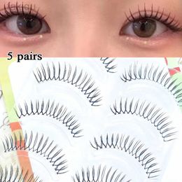 False Eyelashes 5 pairs of fake eyelashes Korean girl group eyelash extensions??? U-shaped comic eye makeup eyelashes natural Wispy fake eyelashes d240508