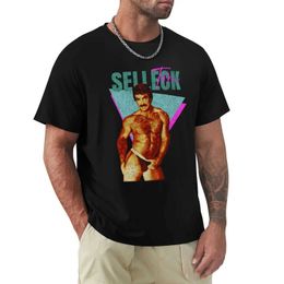 Men's T-Shirts Retro Distressed Tom Selleck T-shirt Korean Fashion Cute Top Kawaii Clothing Mens T-shirtL2405