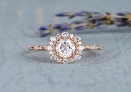 Wedding Rings Exquisite Rose Gold Plated Oval Cut Zircon Engagement Ring Princess Anniversary Jewellery White Lover039s Gifts68250131254571