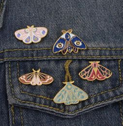 Women Insect Series Clothes Brooches Butterfly Moth Model Drop Oil Pins European Alloy Moon Eye Enamel Cowboy Backpack Badge Jewel3462198